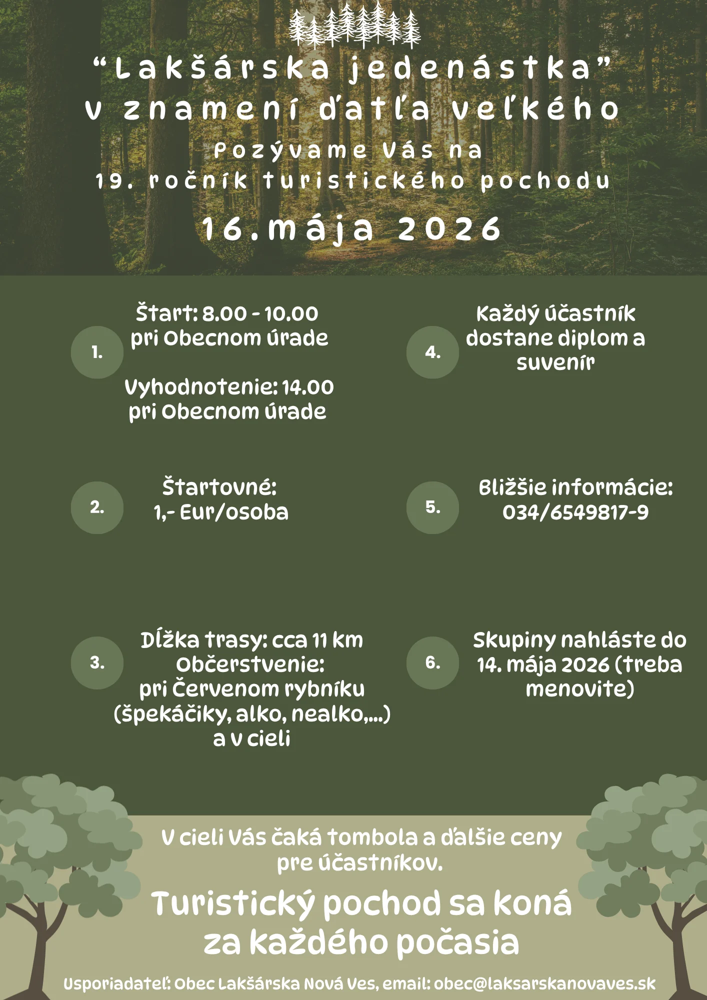 Pozvánka na turistický pochod - "Lakšárska jedenástka"