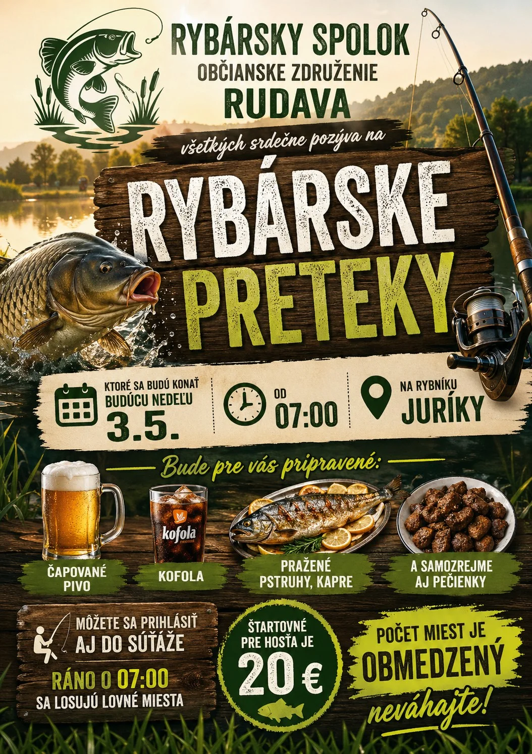 Rybárske preteky na rybníku Juríky