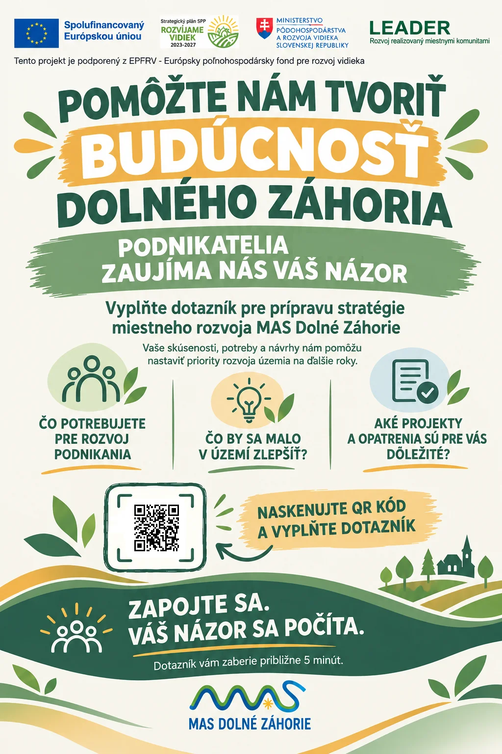 Dotazník MAS Dolné Záhorie – strategický rozvoj územia 2026 – 2029